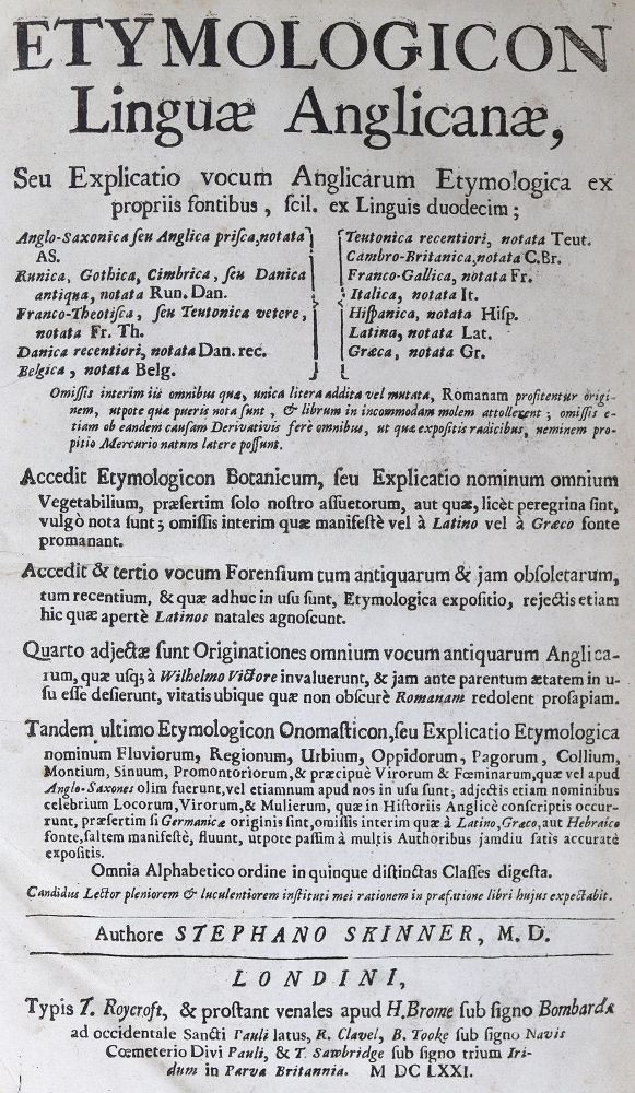 Große Abbildung Nr.1: 127-1126 Skinner,S.: (Lexika - Wörterbücher - Sprachwissenschaften)