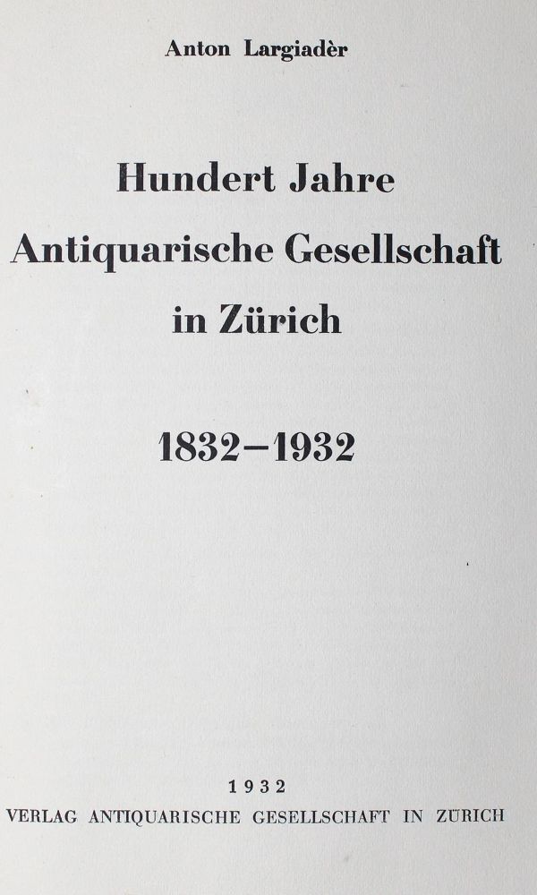 Große Abbildung Nr.1: 127-1138 Largiader,A.: (Schweiz)