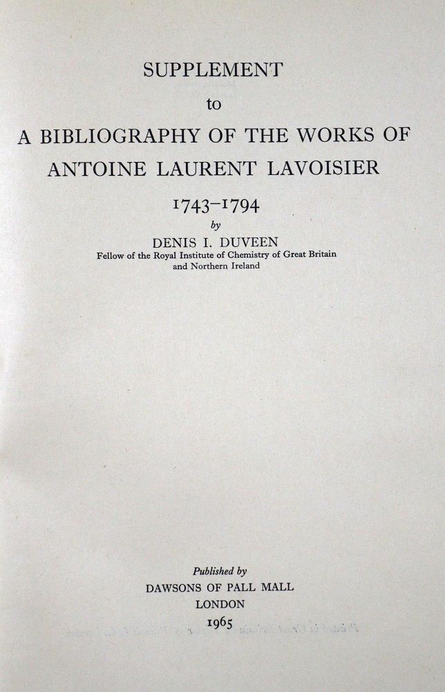 Große Abbildung Nr.2: 127-116 Duveen,D.I. u. H.S.Klickstein.: (Aus der Sammlung Professor Dr.Dr.Johannes Büttner Teil 1)