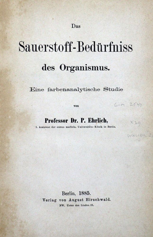 Große Abbildung Nr.1: 127-120 Ehrlich,P.: (Aus der Sammlung Professor Dr.Dr.Johannes Büttner Teil 1)