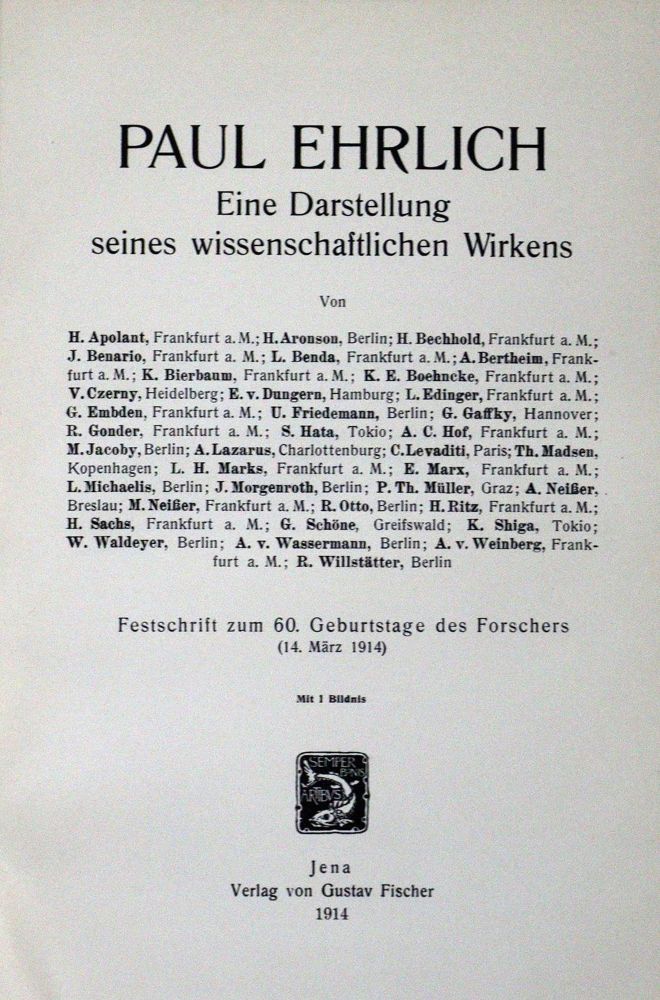 Große Abbildung Nr.1: 127-121 Ehrlich,P.: (Aus der Sammlung Professor Dr.Dr.Johannes Büttner Teil 1)