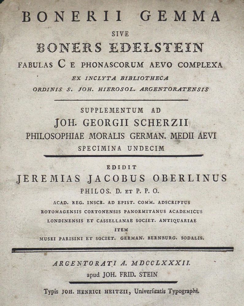 Große Abbildung Nr.1: 127-1238 Oberlin,J.J.: (Fabeln, Boner)