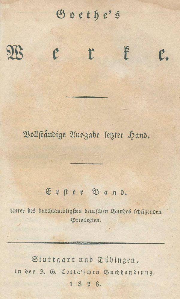 Große Abbildung Nr.2: 127-1242 Goethe,(J.W.v.).: (Literatur und illustrierte Bücher bis 19.Jahrhundert)