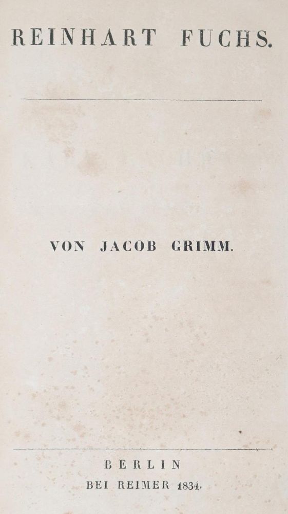 Große Abbildung Nr.1: 127-1245 Grimm,J.: (Literatur und illustrierte Bücher bis 19.Jahrhundert)