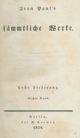 Große Abbildung Nr.1: 127-1255 Jean Paul.: (Literatur und illustrierte Bücher bis 19.Jahrhundert)