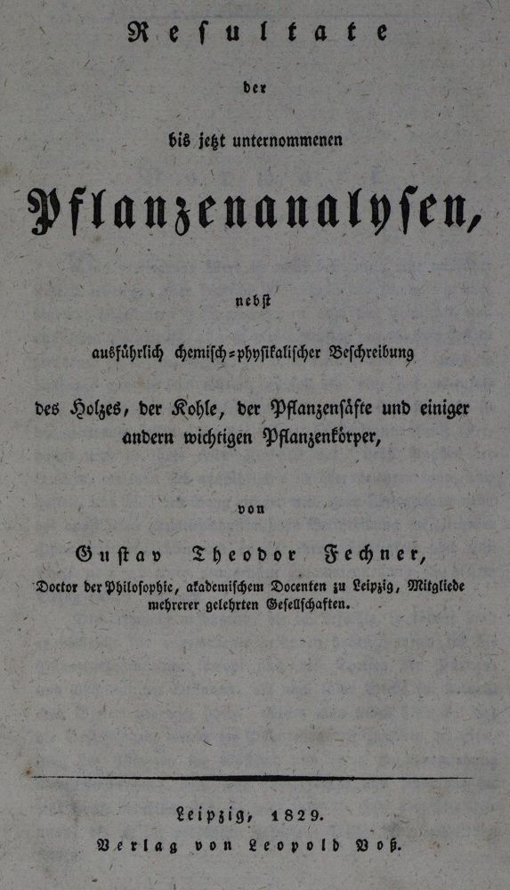 Große Abbildung Nr.1: 127-127 Fechner,G.T.: (Aus der Sammlung Professor Dr.Dr.Johannes Büttner Teil 1)