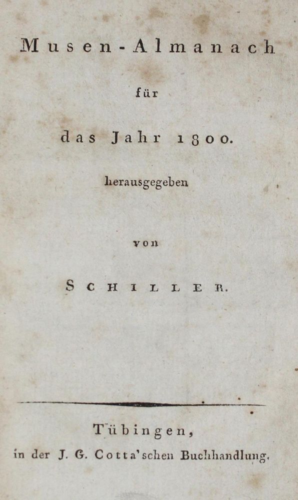 Große Abbildung Nr.1: 127-1290 Schiller,F. (Hrsg.).: (Literatur und illustrierte Bücher bis 19.Jahrhundert)
