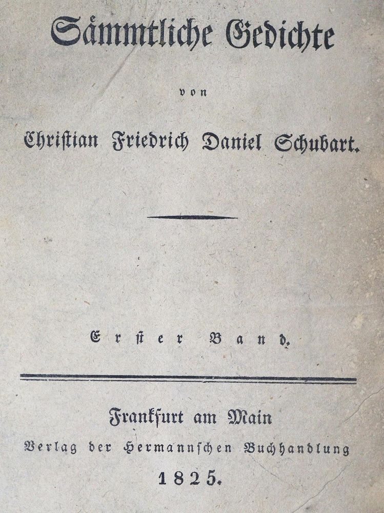 Große Abbildung Nr.1: 127-1292 Schubart,C.F.D.: (Literatur und illustrierte Bücher bis 19.Jahrhundert)
