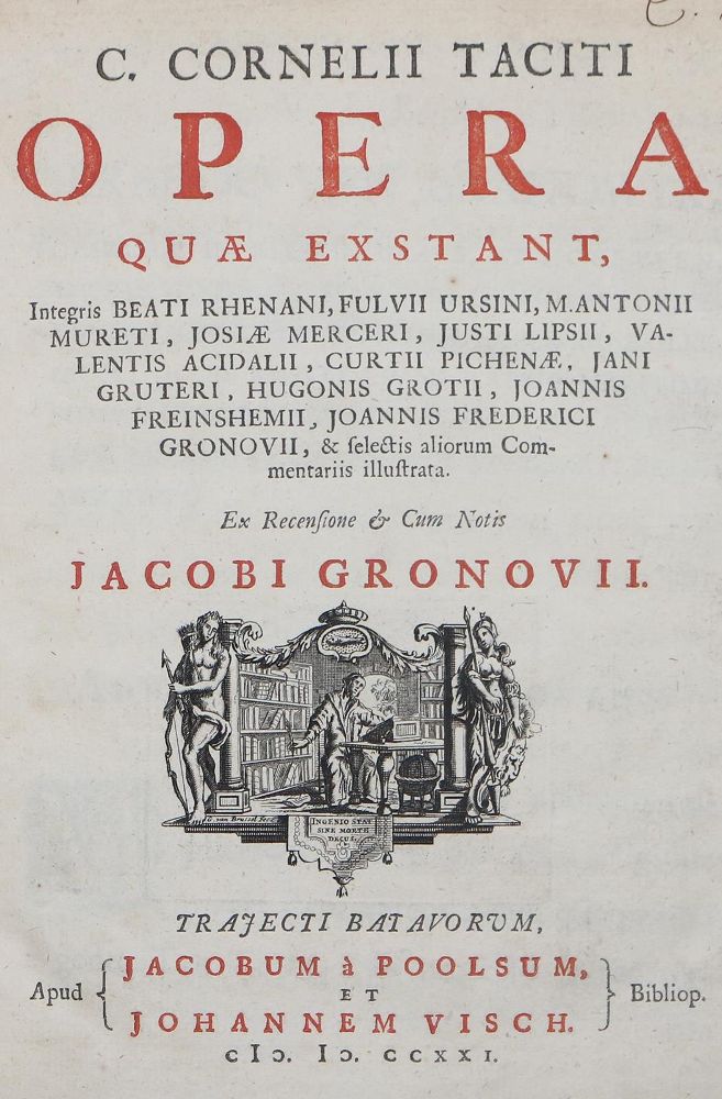 Große Abbildung Nr.1: 127-1297 Tacitus,C.C.: (Literatur und illustrierte Bücher bis 19.Jahrhundert)