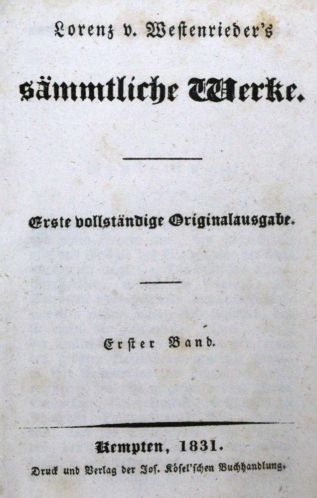 Große Abbildung Nr.1: 127-1304 Westenrieder,L.v.: (Literatur und illustrierte Bücher bis 19.Jahrhundert)