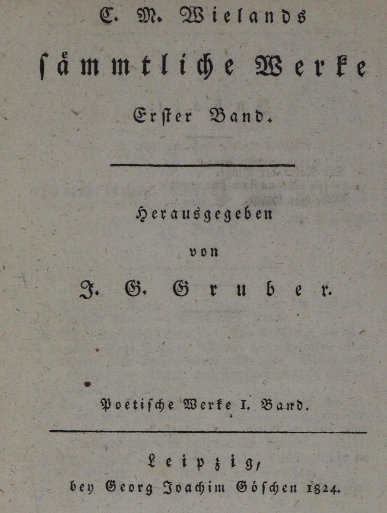 Große Abbildung Nr.1: 127-1305 Wieland,C.M.: (Literatur und illustrierte Bücher bis 19.Jahrhundert)