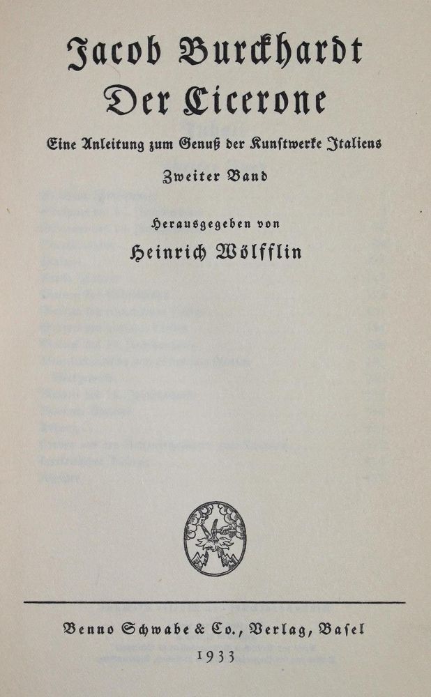 Große Abbildung Nr.1: 127-1331 Burckhardt,J.: (Literatur und illustrierte Bücher 20.Jahrhundert - Alte Literatur in modernen Ausgaben)