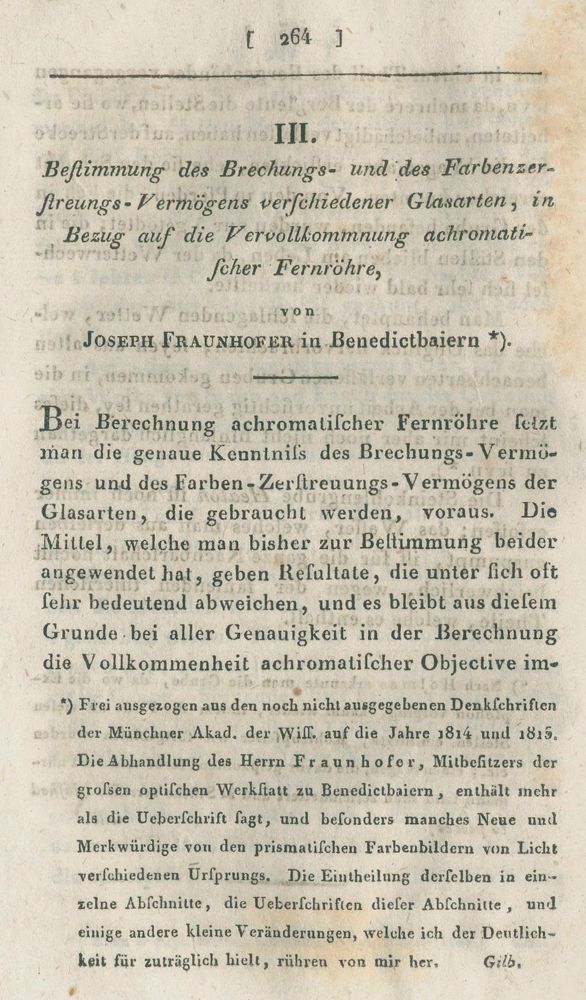 Große Abbildung Nr.1: 127-135 Fraunhofer,J.: (Aus der Sammlung Professor Dr.Dr.Johannes Büttner Teil 1)