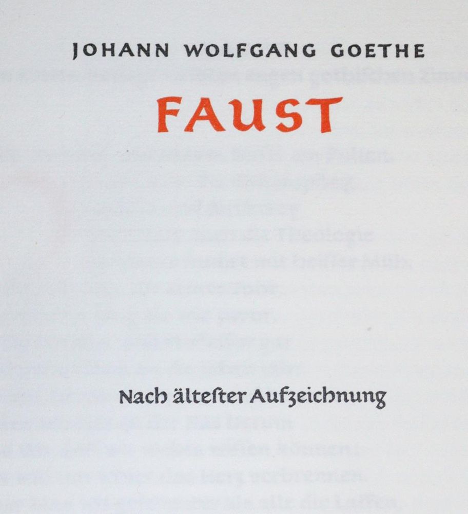 Große Abbildung Nr.1: 127-1354 Goethe,J.W.(v.): (Literatur und illustrierte Bücher 20.Jahrhundert - Alte Literatur in modernen Ausgaben)
