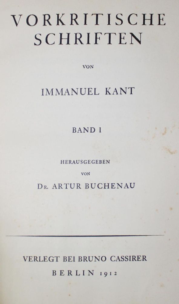 Große Abbildung Nr.1: 127-1386 Kant,I.: (Literatur und illustrierte Bücher 20.Jahrhundert - Alte Literatur in modernen Ausgaben)