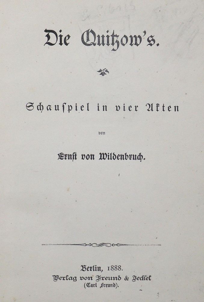 Große Abbildung Nr.1: 127-1461 Wildenbruch,E.v.: (Literatur und illustrierte Bücher 20.Jahrhundert - Alte Literatur in modernen Ausgaben)