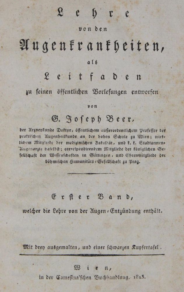 Große Abbildung Nr.1: 127-1483 Beer,G.J: (Medizin, Augenheilkunde)