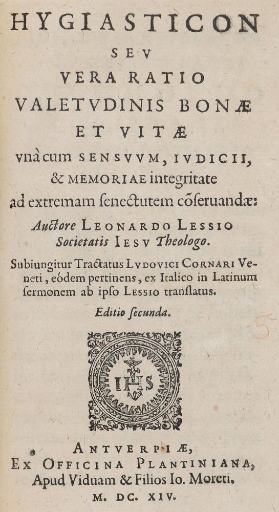 Große Abbildung Nr.1: 127-1498 Lessius,L.: (Medizin)