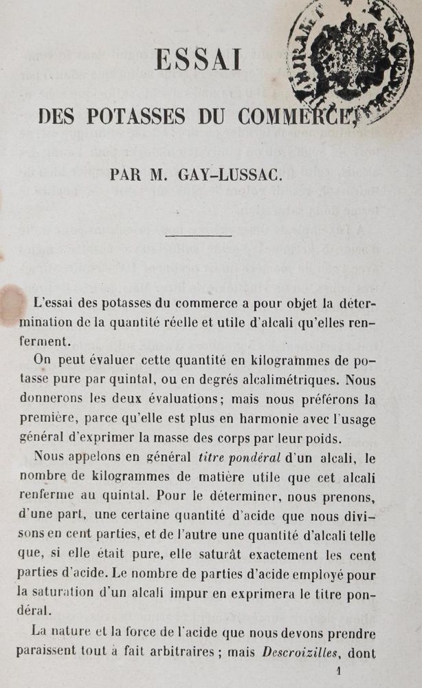 Große Abbildung Nr.1: 127-150 Gay-Lussac,(J.L.).: (Aus der Sammlung Professor Dr.Dr.Johannes Büttner Teil 1)