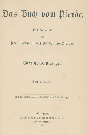 Große Abbildung Nr.1: 127-1522 Wrangel,C.G.: (Zoologie, Pferde)