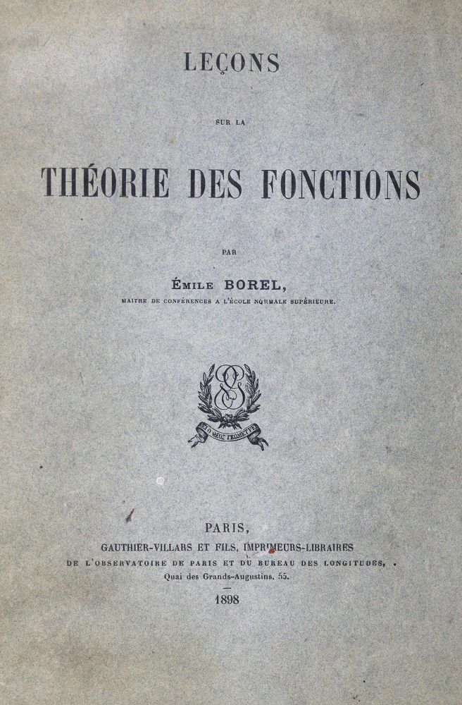 Große Abbildung Nr.1: 127-1555 Borel,E.: (Verschiedene Gebiete - Varia, Mathematik)