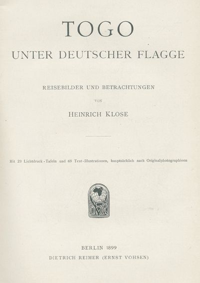 Große Abbildung Nr.1: 127-1583 Klose,H.: (Afrika)