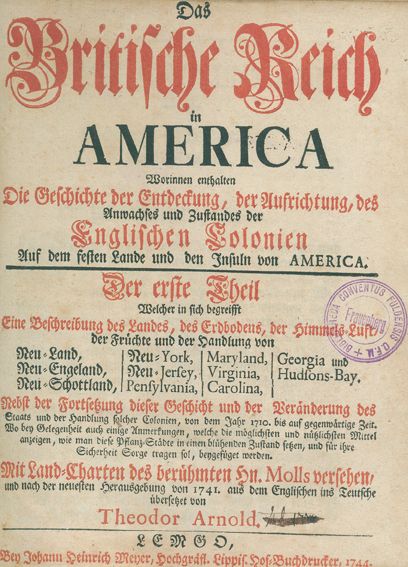 Große Abbildung Nr.1: 127-1598 (Oldmixon,J.).: (Amerika)
