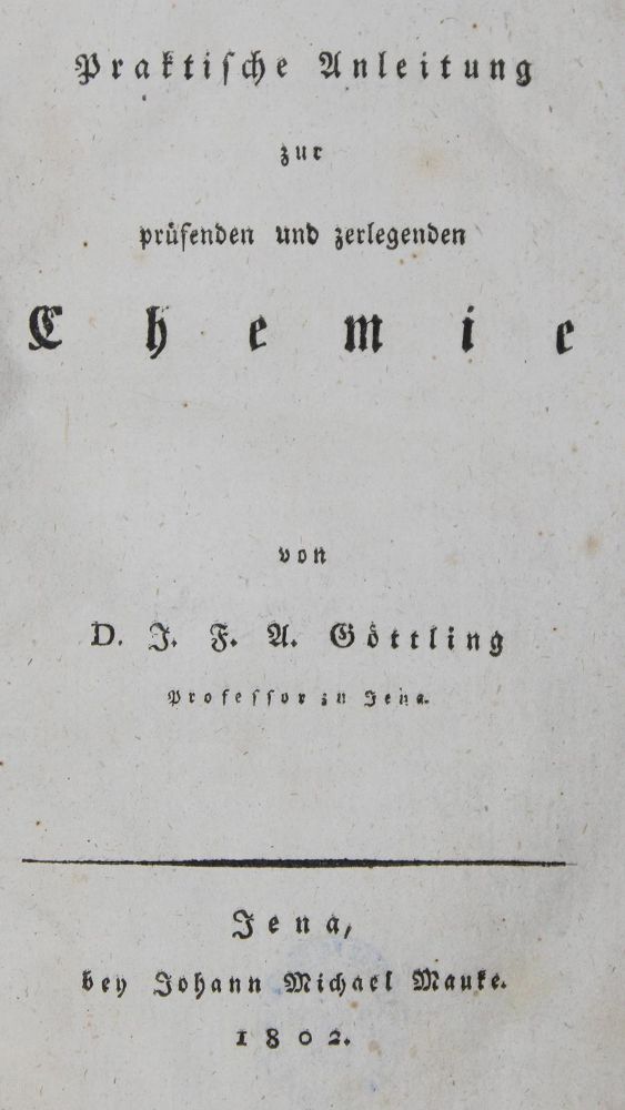 Große Abbildung Nr.1: 127-162 Göttling,J.F.A.: (Aus der Sammlung Professor Dr.Dr.Johannes Büttner Teil 1)