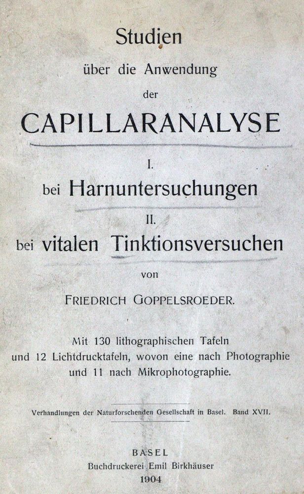 Große Abbildung Nr.1: 127-163 Goppelsroeder,F.: (Aus der Sammlung Professor Dr.Dr.Johannes Büttner Teil 1)