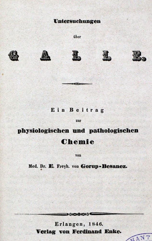 Große Abbildung Nr.1: 127-164 Gorup-Besanez,E.v.: (Aus der Sammlung Professor Dr.Dr.Johannes Büttner Teil 1)
