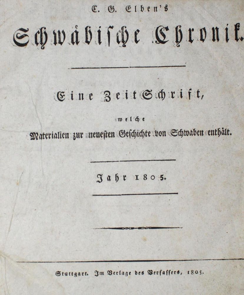 Große Abbildung Nr.1: 127-1704 Elben,C.G.: (Deutschland, Württemberg)