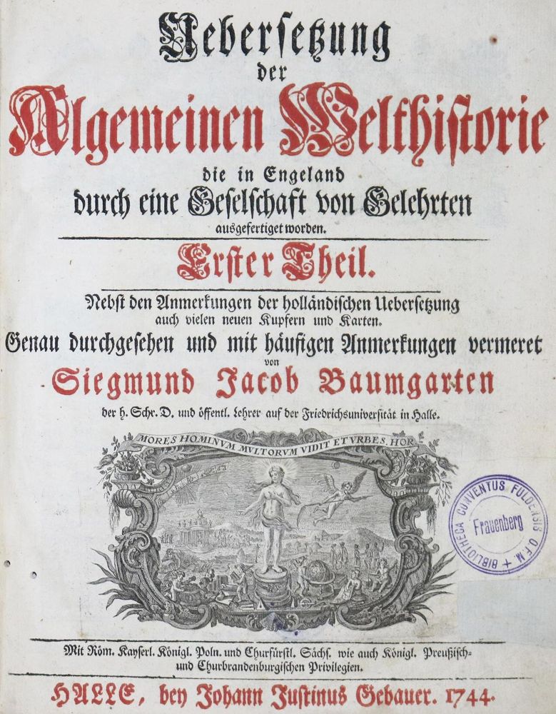 Große Abbildung Nr.1: 127-1760 Baumgarten,S.J. u.a.: (Verschiedene Länder - Geschichte)