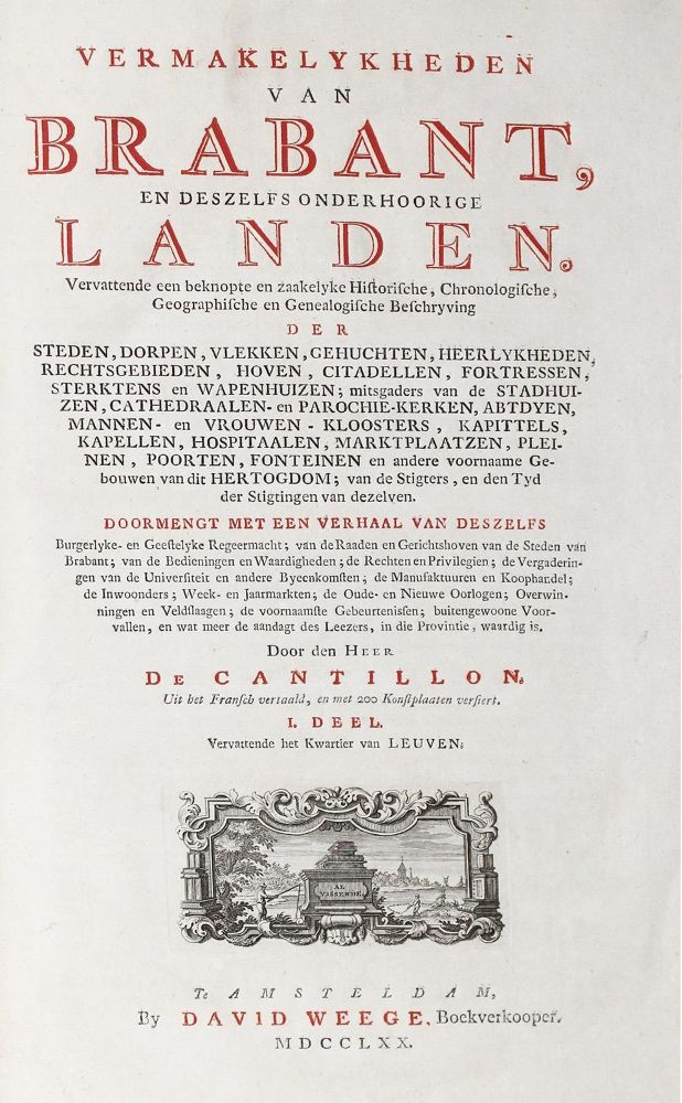 Große Abbildung Nr.1: 127-1761 Cantillon,(P.)de.: (Verschiedene Länder - Geschichte, Benelux)