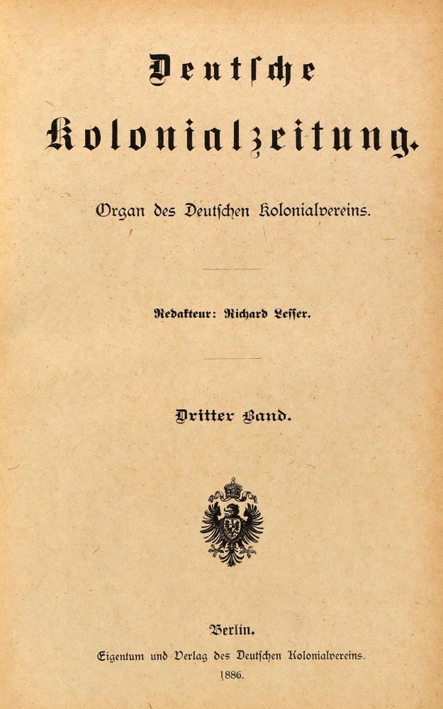 Große Abbildung Nr.3: 127-1780 Kolonialzeitung, Deutsche.: (Verschiedene Länder - Geschichte, Kolonien)