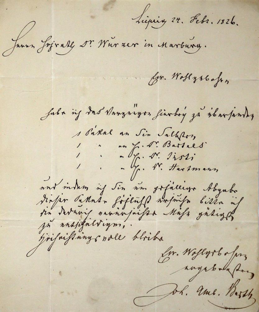 Große Abbildung Nr.4: 127-1819 Barth, Wilhelm Ambrosius,: (Autographen)