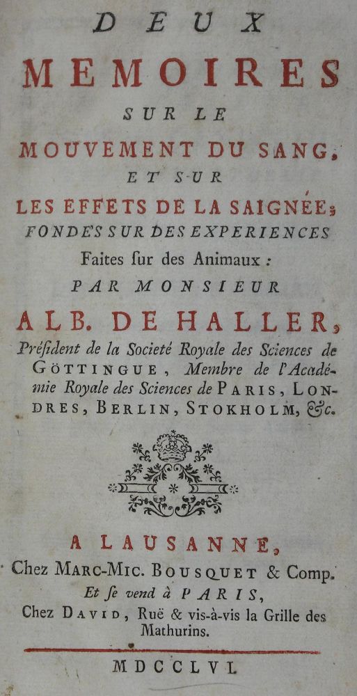 Große Abbildung Nr.1: 127-182 Haller,A.v.: (Aus der Sammlung Professor Dr.Dr.Johannes Büttner Teil 1)