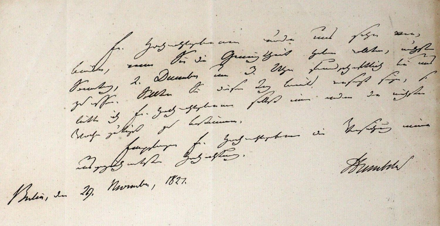 Große Abbildung Nr.1: 127-1830 Humboldt, Wilhelm von,: (Autographen)