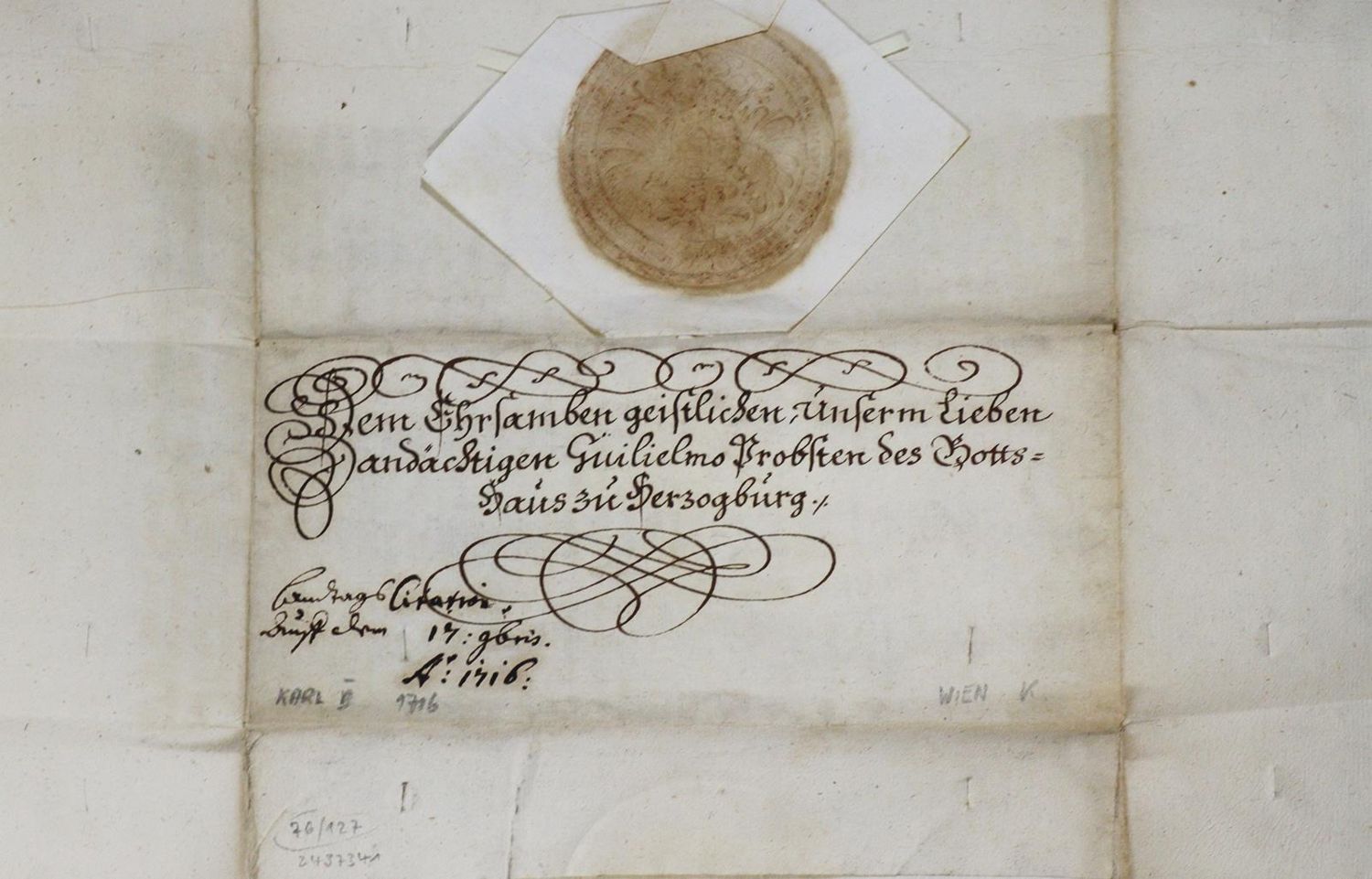 Große Abbildung Nr.1: 127-1833 Karl VI.,: (Autographen)