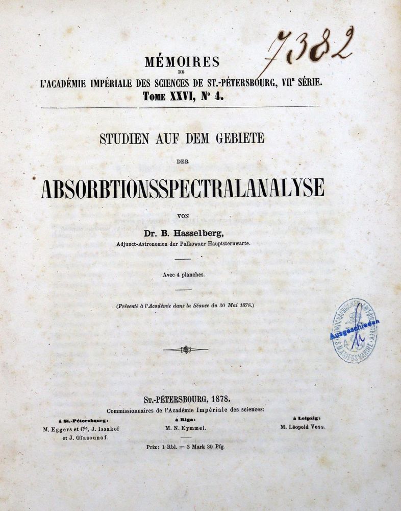 Große Abbildung Nr.1: 127-190 Hasselberg,B.: (Aus der Sammlung Professor Dr.Dr.Johannes Büttner Teil 1)
