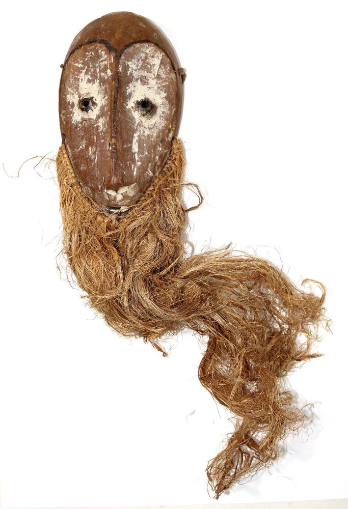 Große Abbildung Nr.1: 127-1956 Lega Bartmaske.: (Afrika, Sammlung Wolfgang Nerlich, Masken)