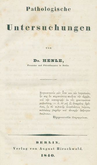 Große Abbildung Nr.1: 127-197 Henle,(F.G.J.).: (Aus der Sammlung Professor Dr.Dr.Johannes Büttner Teil 1)