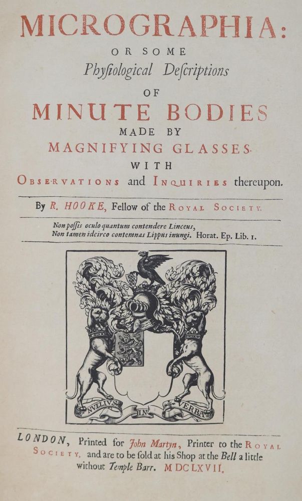 Große Abbildung Nr.1: 127-203 Hooke,R.: (Aus der Sammlung Professor Dr.Dr.Johannes Büttner Teil 1)