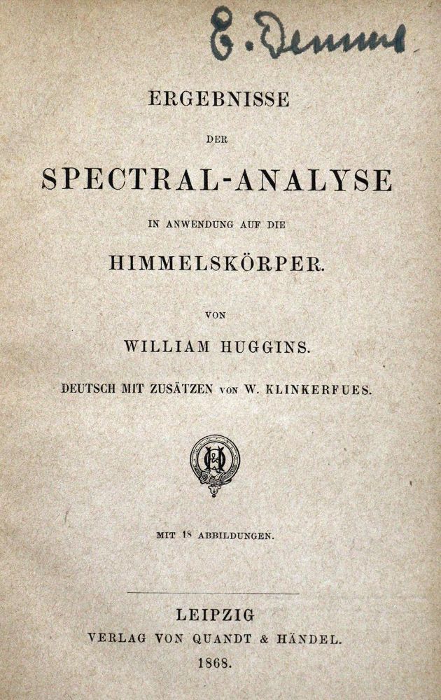 Große Abbildung Nr.1: 127-211 Huggins,W.: (Aus der Sammlung Professor Dr.Dr.Johannes Büttner Teil 1)