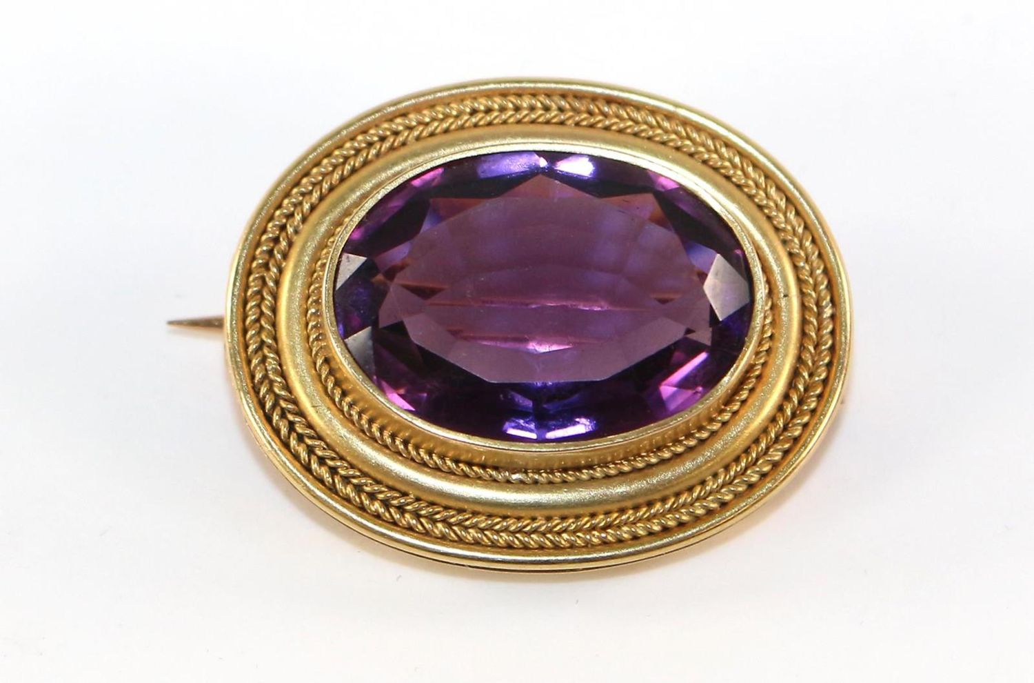 Große Abbildung Nr.1: 127-2116 Amethystbrosche 585 GG.: (Schmuck, Broschen)