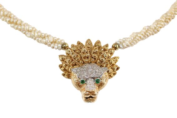 Große Abbildung Nr.1: 127-2136 Prunkvolles Perlcollier: (Schmuck, Collier)