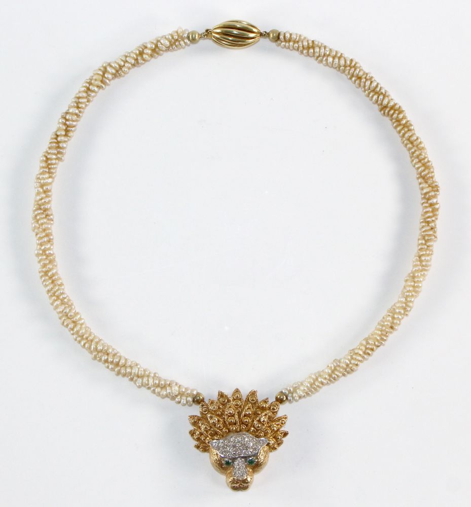 Große Abbildung Nr.3: 127-2136 Prunkvolles Perlcollier: (Schmuck, Collier)