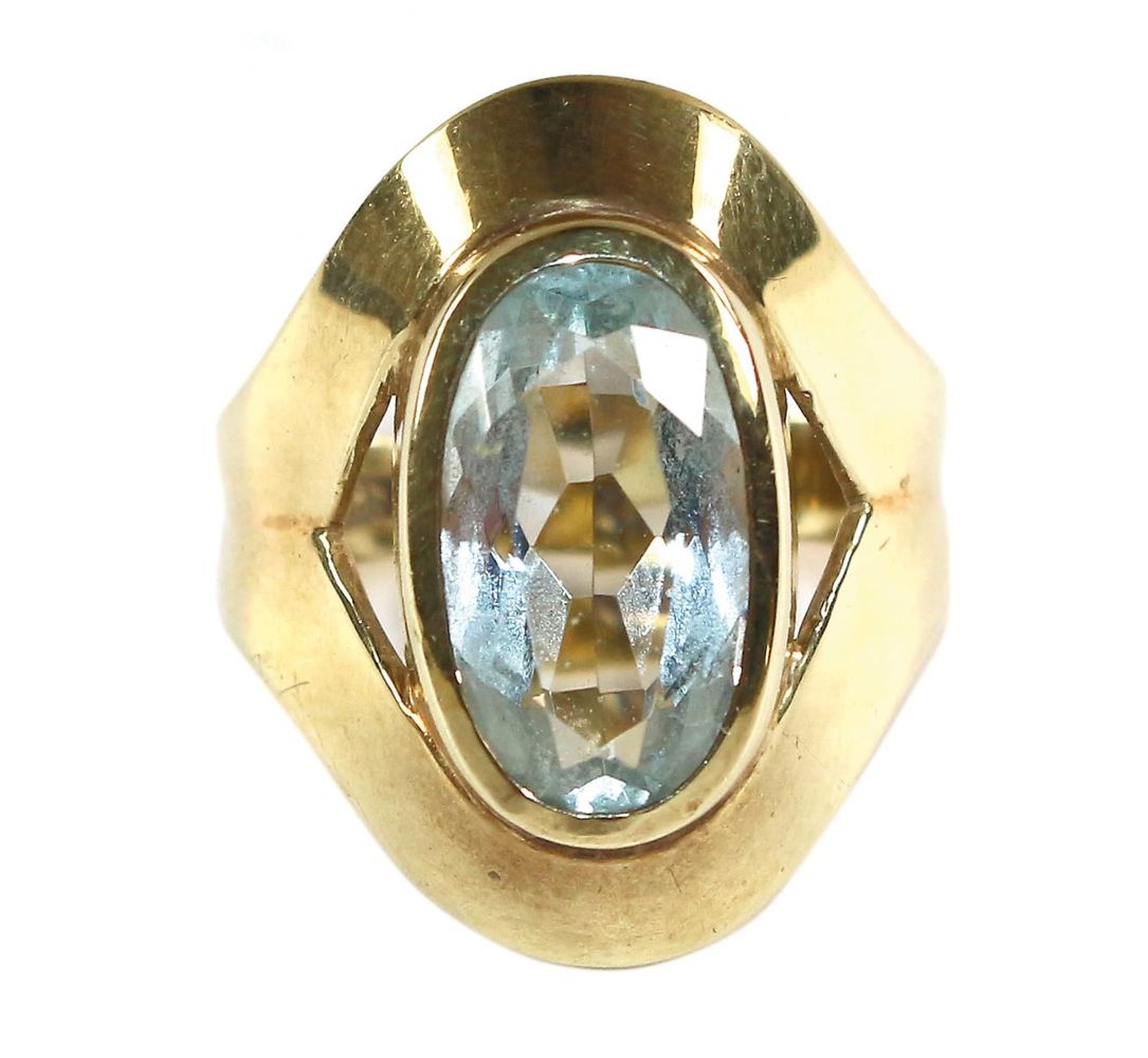 Große Abbildung Nr.1: 127-2160 Aquamarinring 585 GG.: (Schmuck, Ringe)