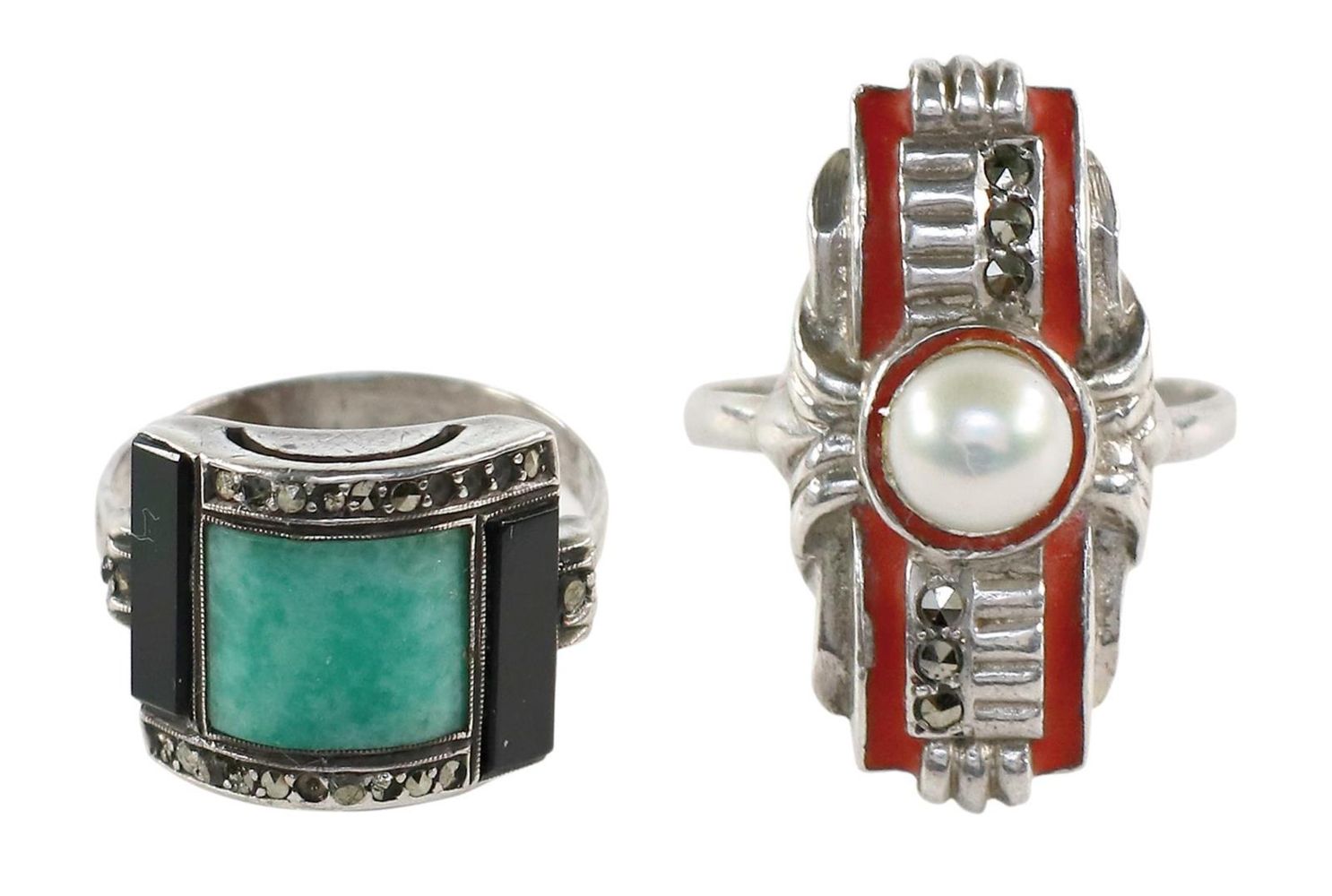 Große Abbildung Nr.1: 127-2162 Art Déco Ringe.: (Schmuck, Ringe)