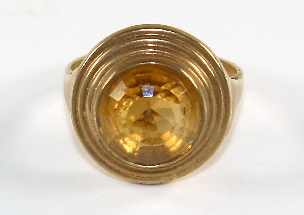Große Abbildung Nr.1: 127-2167 Citrinring 585 GG: (Schmuck, Ringe)
