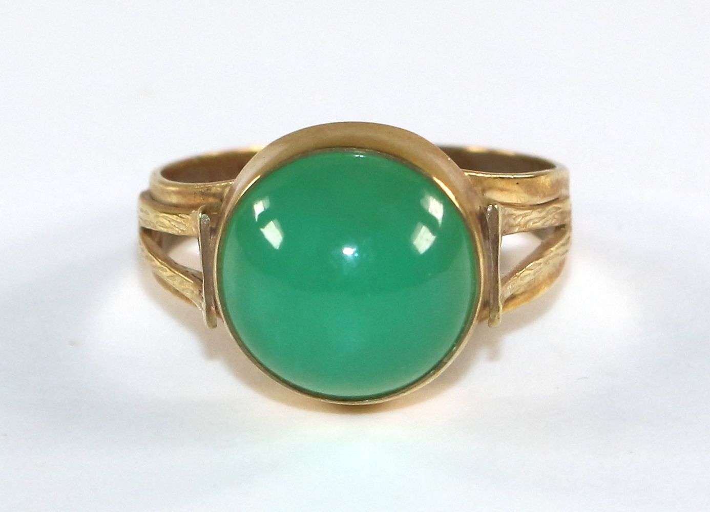 Große Abbildung Nr.1: 127-2169 Idar Oberstein Chrysoprasring: (Schmuck, Ringe)